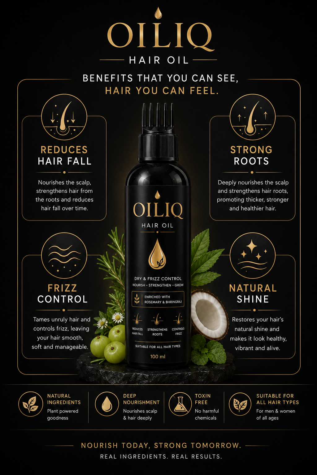 OILIQ Rosemary & Bhringraj Hair Oil