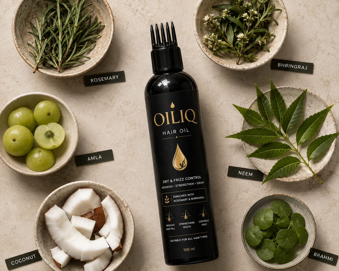 OILIQ Rosemary & Bhringraj Hair Oil