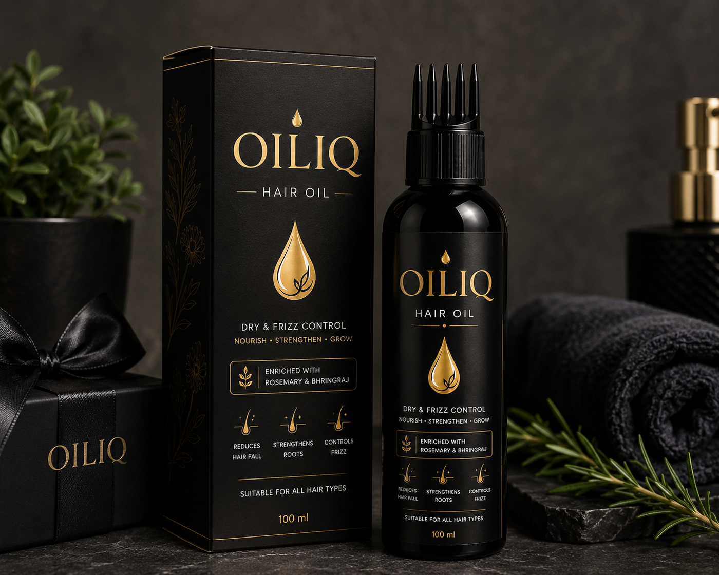 OILIQ Rosemary & Bhringraj Hair Oil – 100ml